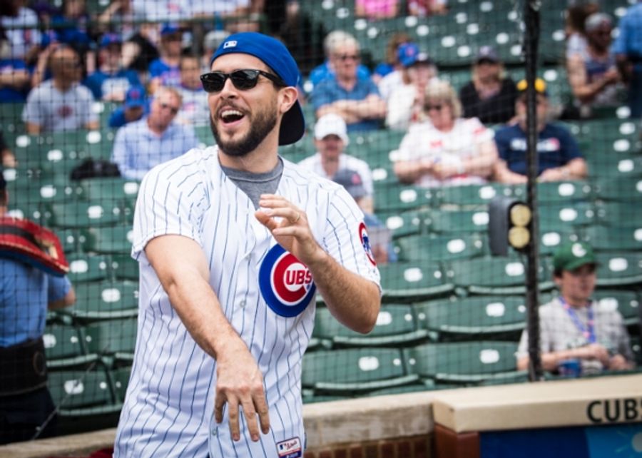 Exclusive Photo Coverage: ON YOUR FEET Stars Ana Villafañe and Josh Segarra Throw Out First Pitch at Chicago Cubs Game Image