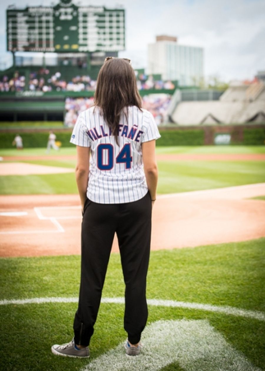 Exclusive Photo Coverage: ON YOUR FEET Stars Ana Villafañe and Josh Segarra Throw Out First Pitch at Chicago Cubs Game Image