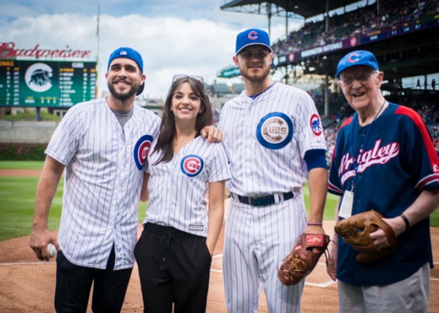 Exclusive Photo Coverage: ON YOUR FEET Stars Ana Villafañe and Josh Segarra Throw Out First Pitch at Chicago Cubs Game  Image
