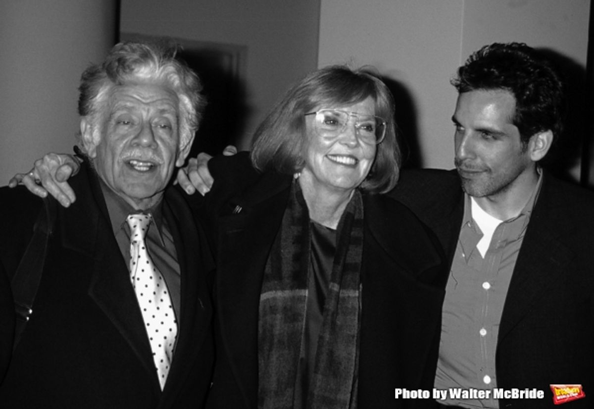 Ben Stiller  with his parents Jerry Stiller and Anne Meara Attending the opening night performance of THREE SISTERS at the Roundabout Theatre in New York City. May 21, 1998  at 