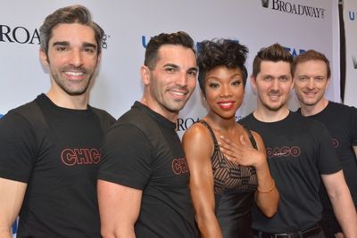 Brandy Norwood and her boys-David Bushman, Peter Nelson, Denny Paschall and Michael S Photo