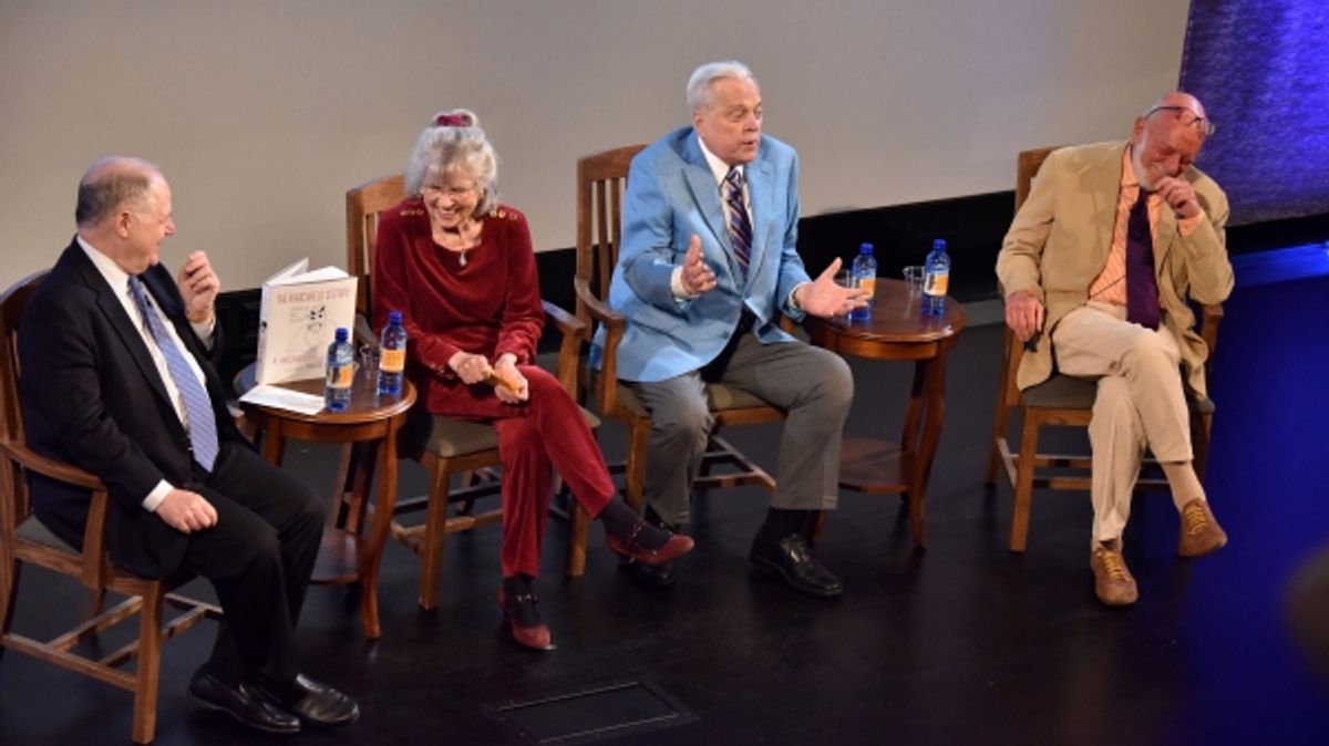 Frank Rich, Louise Kerz HIrschfeld, Robert Osbourne and Harold Prince at 