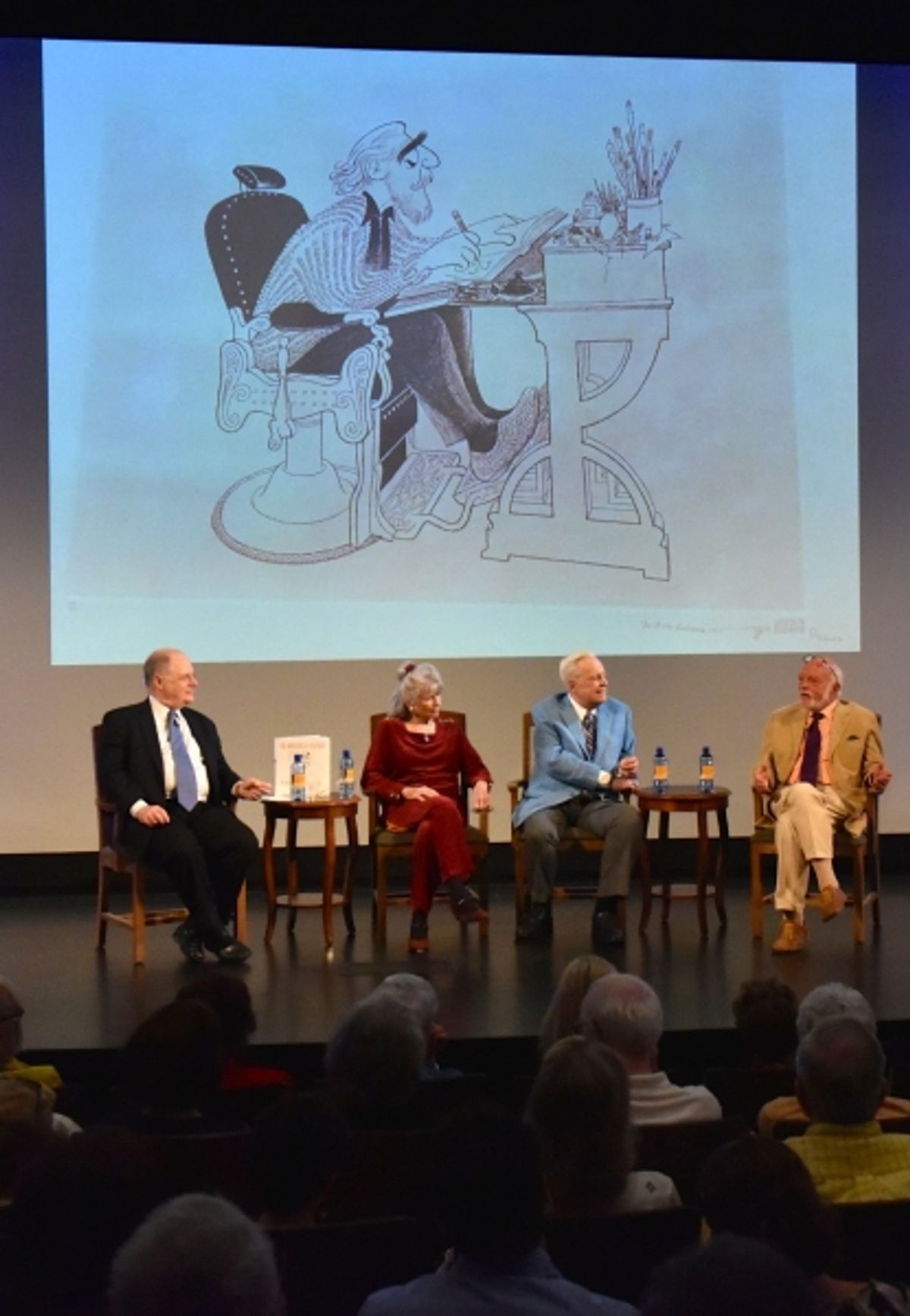 Frank Rich, Louise Kerz HIrschfeld, Robert Osbourne and Harold Prince at 