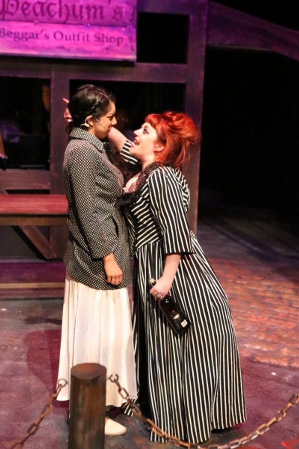 Polly Peachum (Cherlynn Alvarez) and Mrs. Peachum (Sarah Porter) have a mother-daught Photo