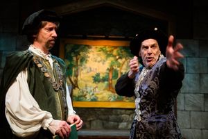 Todd Huse, as Sir Thomas More, and Manolo Santalla, as Senor Chapuys @ BroadwayWorld Todd Huse, as Sir Thomas More, and Manolo Santalla, as Senor Chapuys Photo