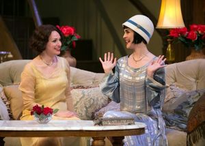 Julie Cavendish (Roxanna Hope) and daughter Gwen Cavendish (Samantha Bruce) share a moment in the Cavendish home. @ BroadwayWorld Julie Cavendish (Roxanna Hope) and daughter Gwen Cavendish (Samantha Bruce) share a m Photo