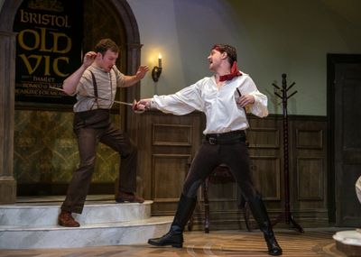 McDermott (Ryan McCarthy) and Tony Cavendish (Benjamin Sterling) practice their sword Photo
