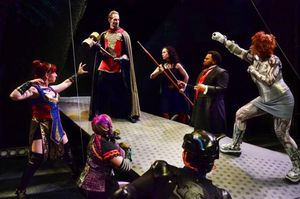 (clockwise from left) Corrbette Pasko as Damsel, Phil Timberlake as Dr. Impossible, S Photo