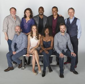 Cast members from Twelfth Night: (back row, from left) Tom McGowan, Amy Aquino, Terence Archie, LeRoy McClain, and Robert Joy; (front row) Patrick Kerr, Sara Topham, Rutina Wesley, and Manoel Felciano @ BroadwayWorld Cast members from Twelfth Night: (back row, from left) Tom McGowan, Amy Aquino, Teren Photo