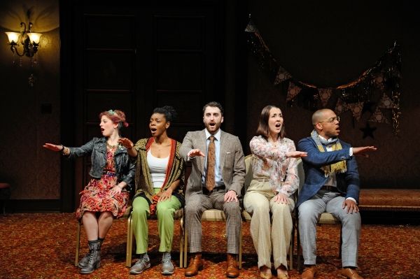Rebecca Gibel as Frances, Mia Ellis as Joan, Charlie Thurston as Frank, Rachael Warre Photo