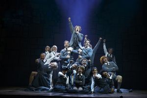 Evan Gray (top center) and the Company of MATILDA THE MUSICAL First National Tour @ BroadwayWorld Evan Gray (top center) and the Company of MATILDA THE MUSICAL First National Tour Photo