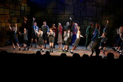 LOS ANGELES, CA - JUNE 7:  The cast during the curtain call for the opening night per Photo