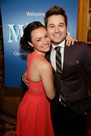 LOS ANGELES, CA - JUNE 7: Cast members Brittany Conigatti (L) and Michael Fatica (R) pose during the party for the opening night performance of ''Matilda The Musical'' at Center Theatre Group/Ahmanson Theatre on June 7, 2015, in Los Angeles, California. ( @ BroadwayWorld LOS ANGELES, CA - JUNE 7: Cast members Brittany Conigatti (L) and Michael Fatica (R) Photo