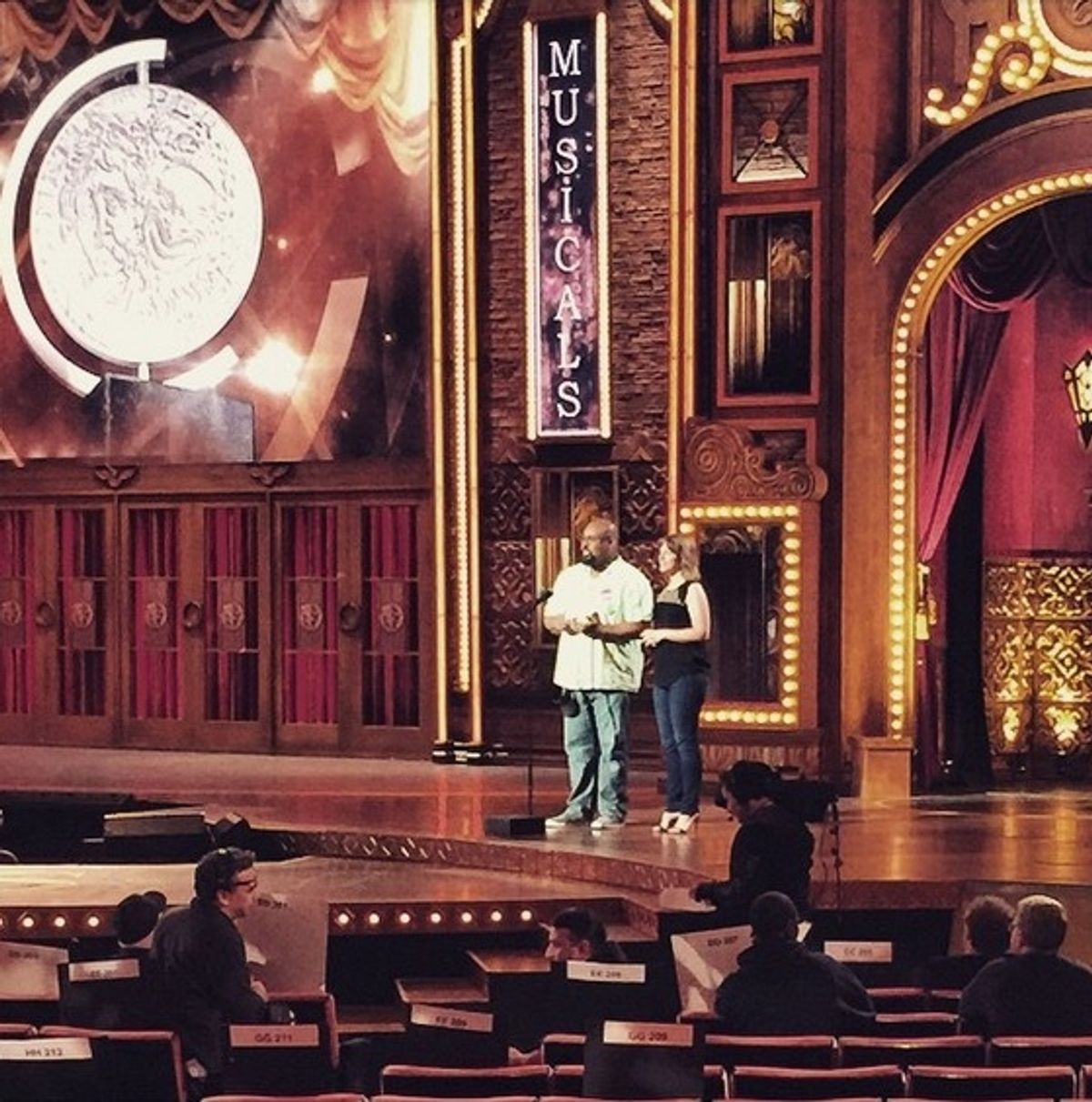 The Creative Arts #TonyAwards Hosts getting their practice on, my Boo @jmiglehart and Jessie Mueller !! Photocredit @iammjscott at 