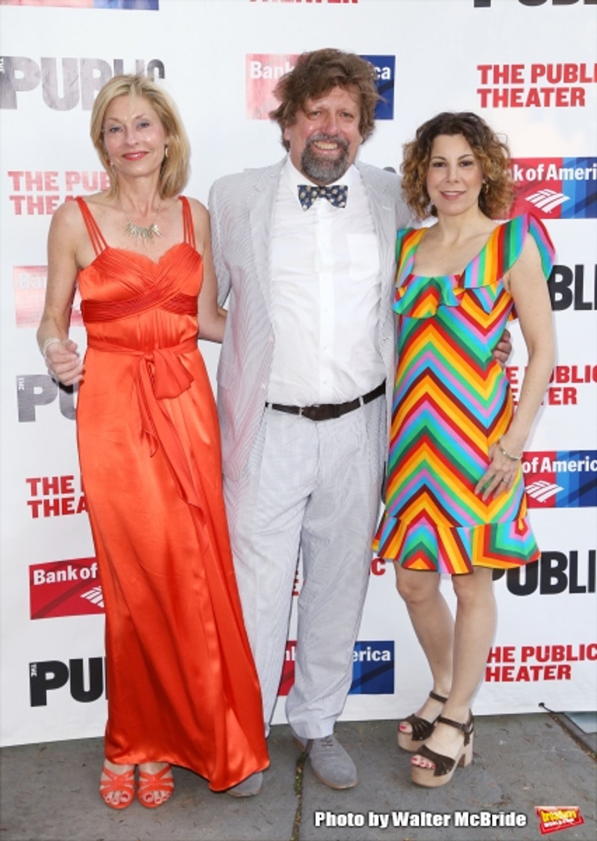 Laurie Eustis, Kylie Brown and Oskar Eustis at 