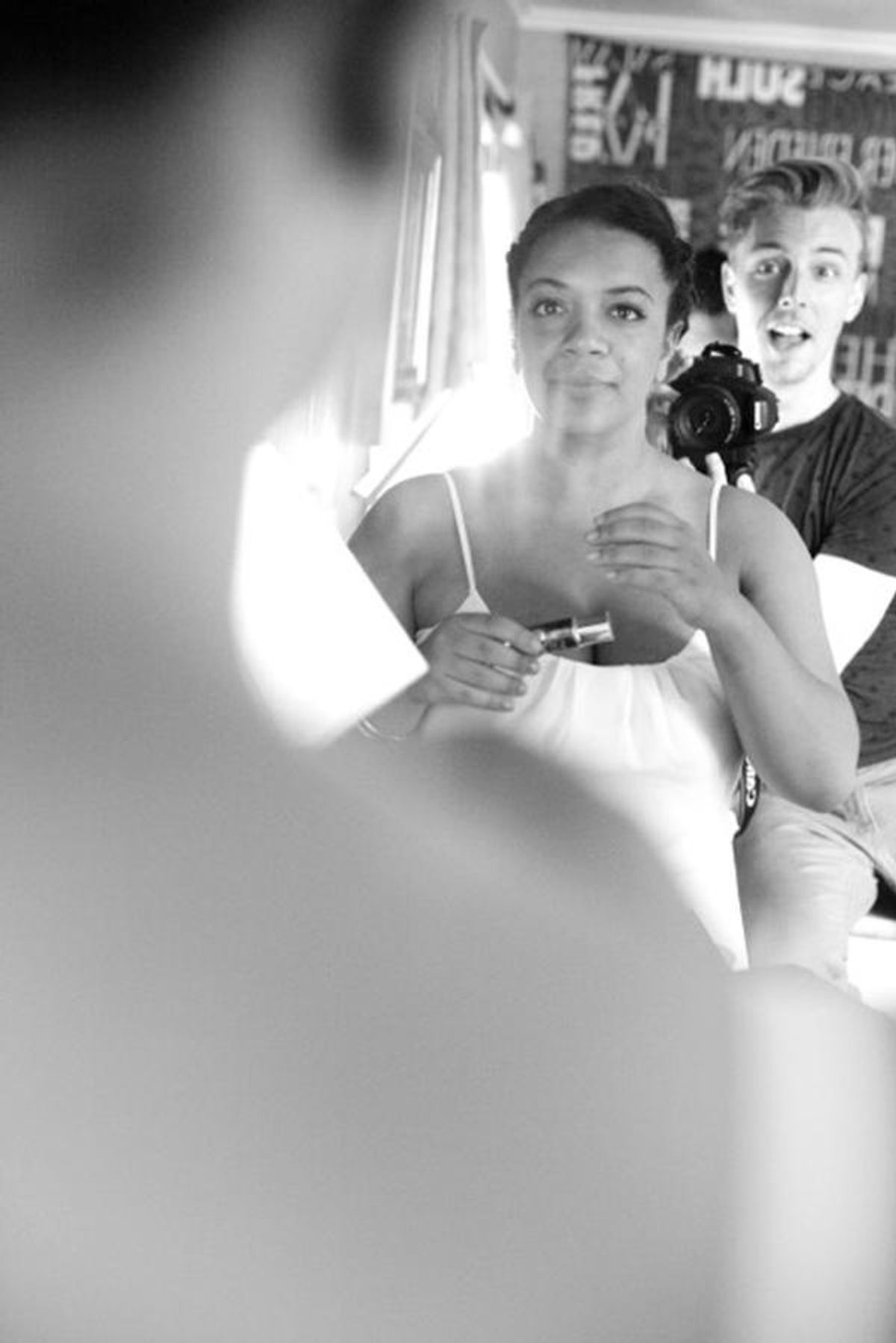 Photog Steve Greist makes a cameo as Sasha Smith does some finishing touches! at 