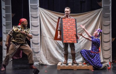 Warren Jackson (as Nick Bottom), Jack Herholdt (as Snout) and Em Grosland (as Francis Photo