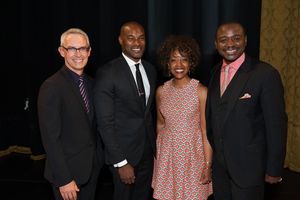 AAADT Executive Director Bennett Rink, Gala Honorary Chair Tyson Beckford, Gala Co-Chair Gina Adams, and AAADT Artistic Director Robert Battle. @ BroadwayWorld AAADT Executive Director Bennett Rink, Gala Honorary Chair Tyson Beckford, Gala Co-Ch Photo
