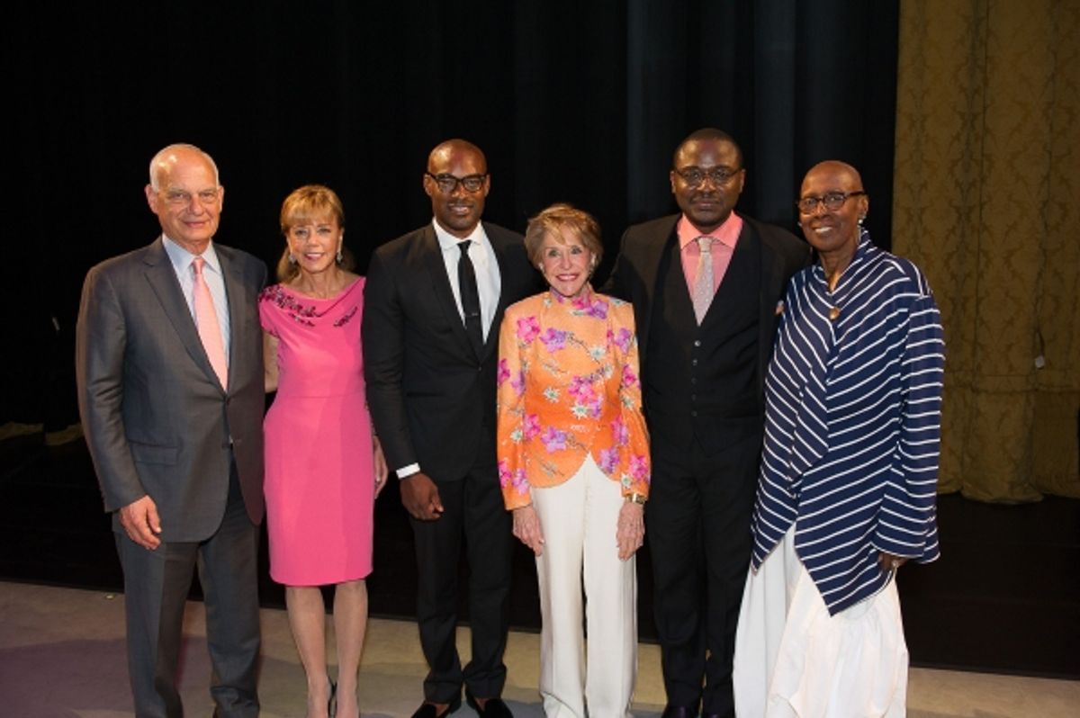 Gala Co-Chairs Eric and Daria Wallach, Gala Honorary Chair Tyson Beckford, Board Member Joan Weill, AAADT Artistic Director Robert Battle and Artistic Director Emerita Judith Jamison.   at 