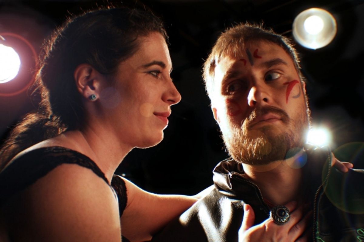 Christina Sheehan (Cassius), V. Orion Delwaterman (Brutus) at 