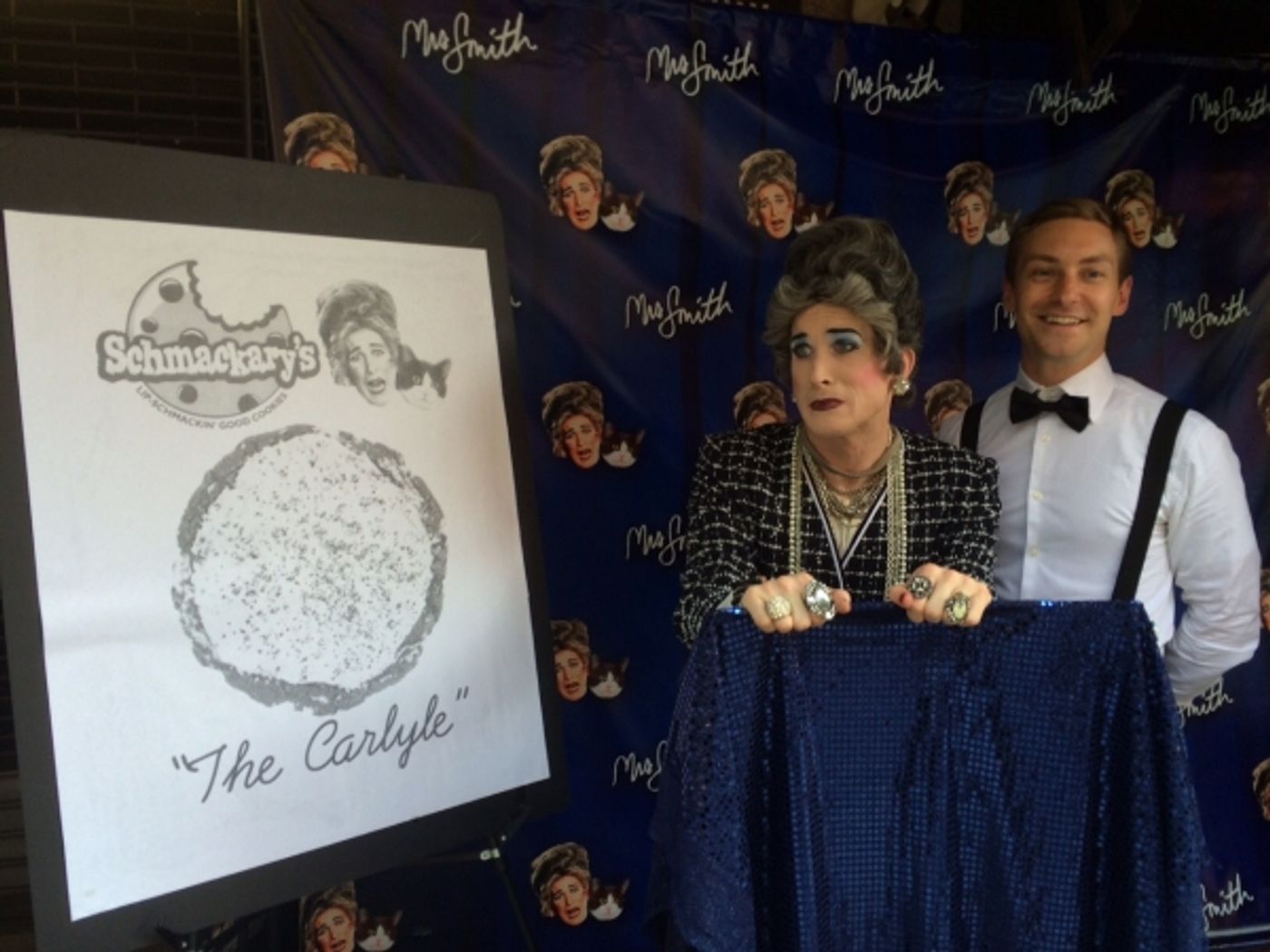 Photo Flash: Off-Broadway's 'MRS. SMITH' Stops by Schmackary's to Plead for Help Finding Her Cat, Carlyle  Image