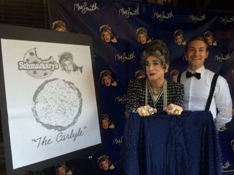 Photo Flash: Off-Broadway's 'MRS. SMITH' Stops by Schmackary's to Plead for Help Finding Her Cat, Carlyle Image
