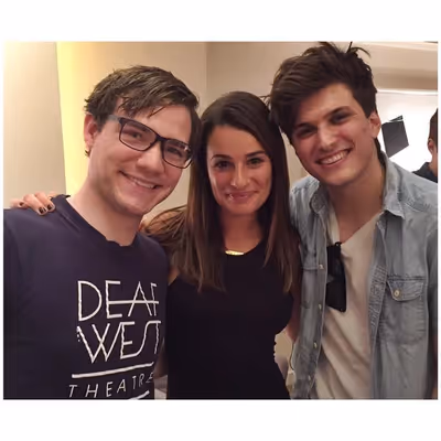 Lea Michele With Alex Boniello and Daniel Durant Photo