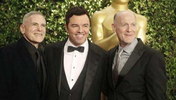 Craig Zadan & Neil Meron with 85th Oscars host Seth MacFarlane Photo