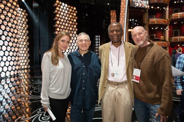 Co-presenters Angelina Jolie & Sidney Poitier with Craig Zadan & Neil Meron. Photo