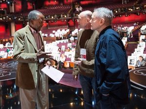 Oscar rehearsal with Sidney Poitier, Neil Meron & Craig Zadan. @ BroadwayWorld Oscar rehearsal with Sidney Poitier, Neil Meron & Craig Zadan. Photo