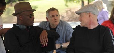 On the set of A RAISIN IN THE SUN: director Kenny Leon with Craig Zadan & Neil Meron. Photo