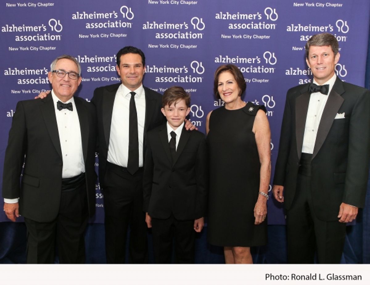 Stephen P. Casper, Chapter Board Co-Chair; Jon Henes, Chapter Board Member; event honoree Sam Henes; Lou-Ellen Barkan, President and CEO of the Alzheimer''s Association, New York City Chapter; Benjamin J. Jenkins, Chapter Board Co-Chair
 at 