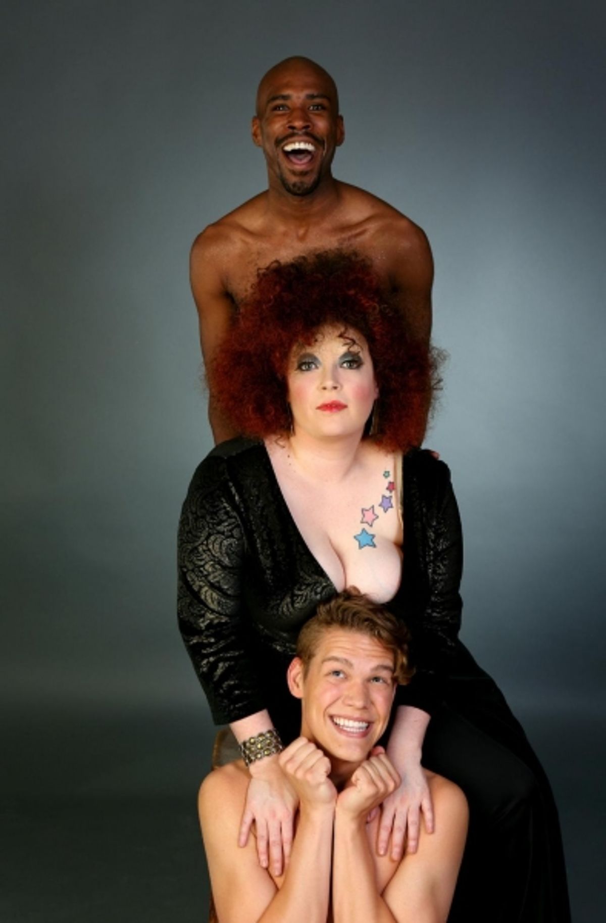 Caitlin Jackson (center) as Bette Midler with by TJ Crawford (top) and Adam Fane (bottom) at 