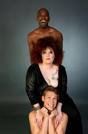 Caitlin Jackson (center) as Bette Midler with by TJ Crawford (top) and Adam Fane (bot Photo