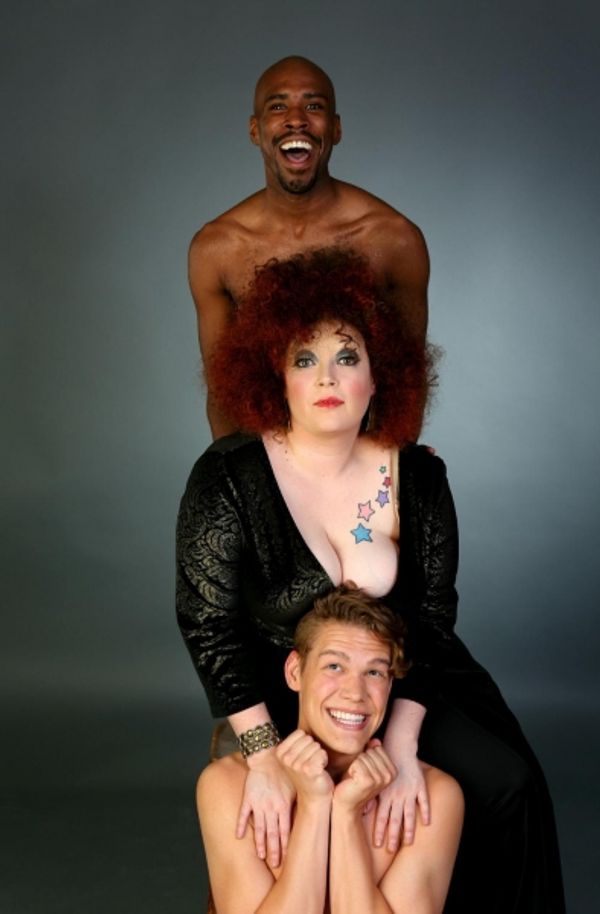 Caitlin Jackson (center) as Bette Midler with by TJ Crawford (top) and Adam Fane (bot Photo