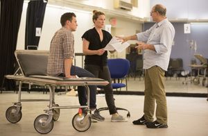 Jonathan Groff, Ana Gasteyer and James Lapine Photo