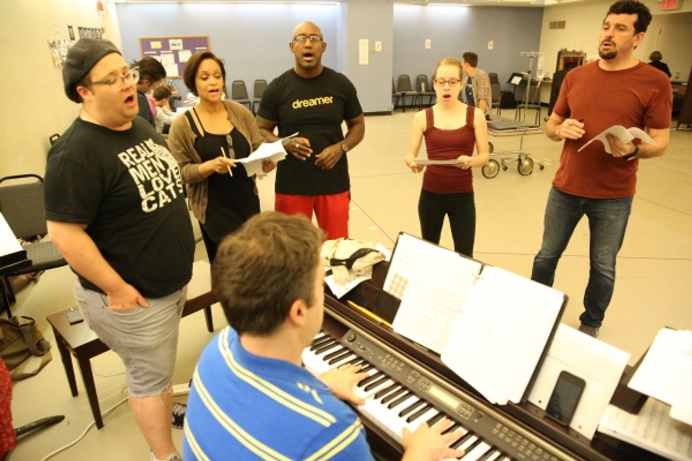 Photo Flash: In Rehearsal with Jonathan Groff, Ana Gasteyer & More for Encores! Off-Center's A NEW BRAIN  Image