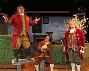 Joe York as Richard Henry Lee, Greg Horton as John Adams and Richard Daniel as Benjamin Franklin perform ''The Lees of Old Virginia'' @ BroadwayWorld Joe York as Richard Henry Lee, Greg Horton as John Adams and Richard Daniel as Benjam Photo