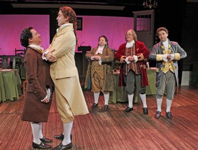 Greg Horton as John Adams, Nicholas Carroll as Thomas Jefferson, Lionel Ruland as Rog Photo