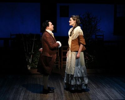 Greg Horton as John Adams and Caitlin Diana Doyle as Abigail Adams perform ''Yours Yo Photo
