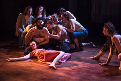 Thom Pasculli as Prospero, Dana Murphy as Miranda and McCambridge DowdÂ­-Whipple as Photo