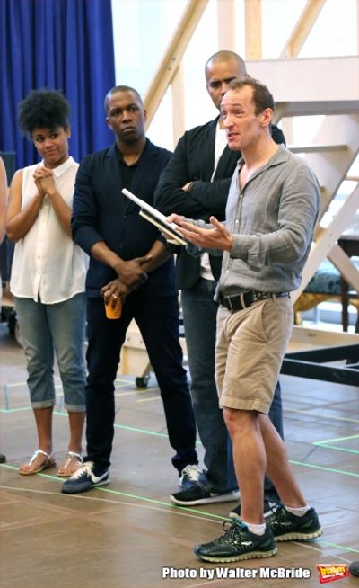 Leslie Odom Jr., Christopher Jackson and producer Jeffrey Seller Photo