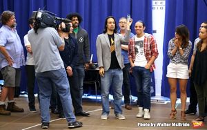 Lin-Manuel Miranda with Jonathan Groff on the iphone Photo