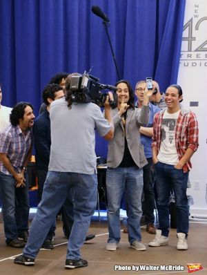 Lin-Manuel Miranda with Jonathan Groff on the iphone Photo