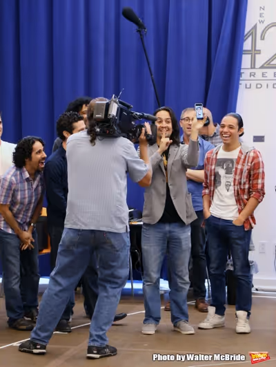 Lin-Manuel Miranda with Jonathan Groff on the iphone Photo