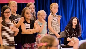 Lilla Crawford leading A Class Act NY students in an improv game. @ BroadwayWorld Lilla Crawford leading A Class Act NY students in an improv game. Photo