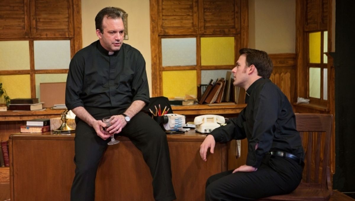 Jakie Cabe (Father Tim Farley) and Justin Lemeiux (Mark Dolson) at 