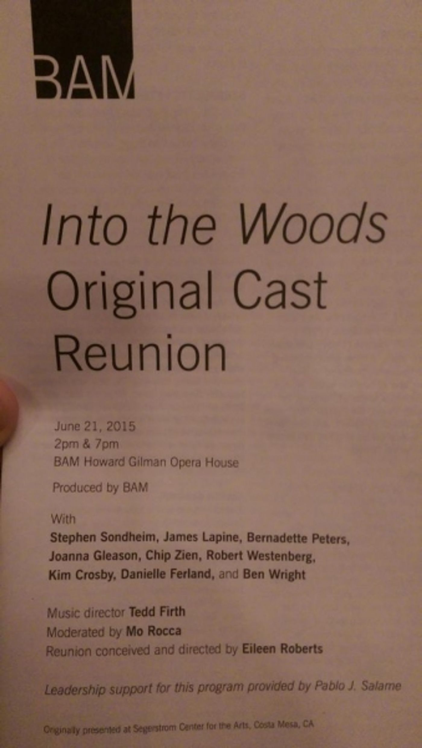 Photo Flash: INTO THE WOODS They Go Again! Check out Snap-Shots From Today's Original Cast Reunion! Photo Flash: INTO THE WOODS They Go Again! Check out Snap-Shots From Today's Original Cast Reunion! Image