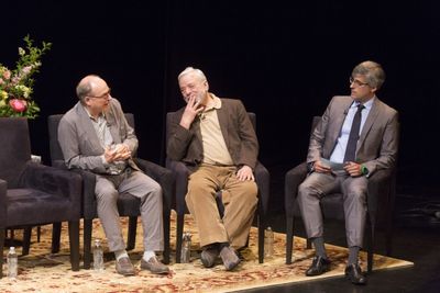 James Lapine, Stephen Sondheim, Mo Rocca Photo