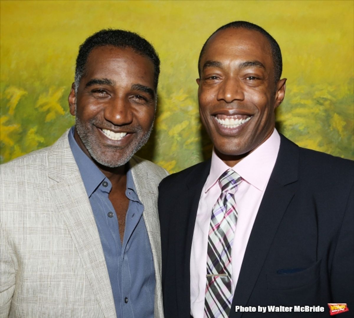 Norm Lewis and Michael McElroy attends ''Parlor Night'' A benefit evening for The Broadway Inspirational Voices Outreach Program at the home of Roy and Jenny Neiderhoffer on June 22, 2015 in New York City. at 